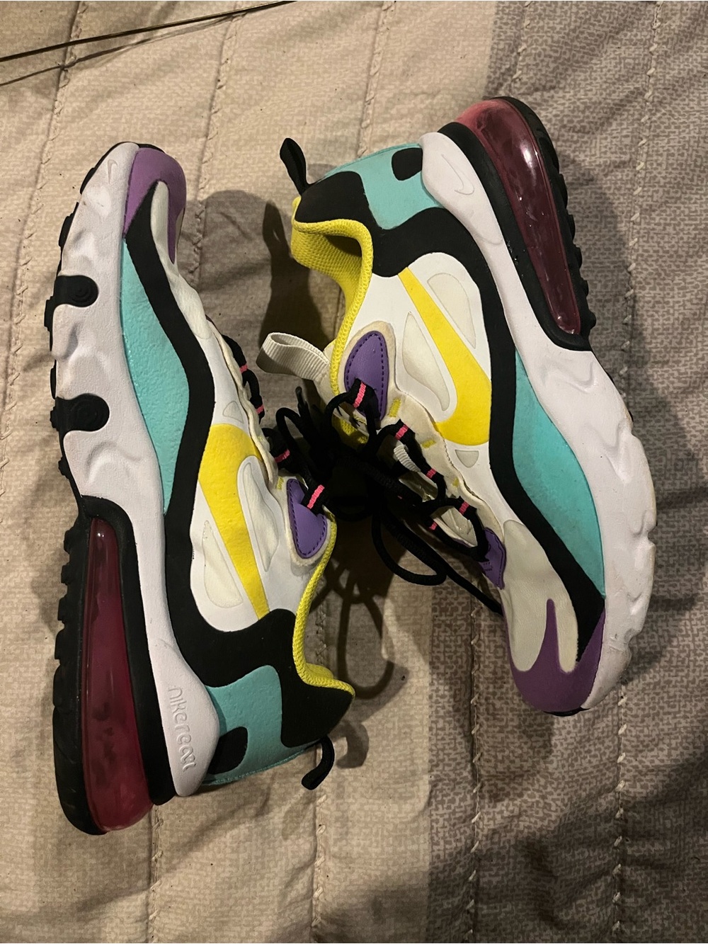 Nike Women's Multicolor Air Max-Style Sneakers - Teal/Yellow/Purple/Black/White
